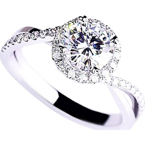 Real 925 Sterling Silver Fairy Ring Women Unique Diamond Luxury Engagement Wedding Anniversary Jewelry Exquisite Elegant Lovely