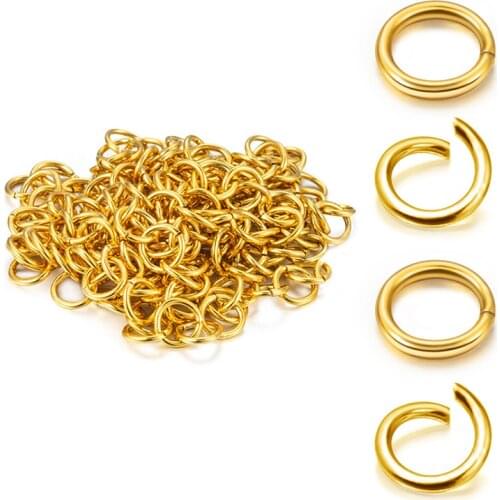 100pcs/lot 6 7 8mm Gold Single Loop Open Jump Ring Split Rings Connectors For DIY Jewelry Making Accessories Wholesale Supplies