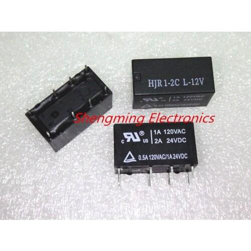 10PCS 8pins HJR1-2C L-12V HJR1-2CL-12V 2A Power PCB Mount Relay