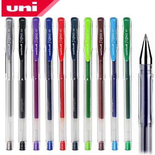 10Pcs UNI Color Gel Pen UM-100 0.5mm Student Test Pen Black Red Blue Signature Pen Metal Nib Classic Durable 15 Color Choices