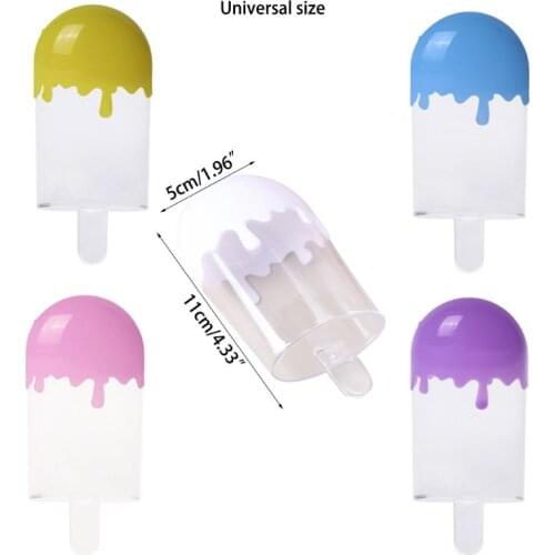 12Pcs Ice Cream Shape Candy Box Plastic Candy Treat Case Transparent Candy Container for Birthday Wedding Party