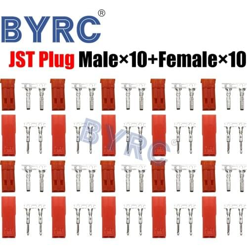 20 PCS JST 2P Connector Plug Jack 2-Pin Female Male Crimps rc battery connector car auto motorcycle ship electrical spare