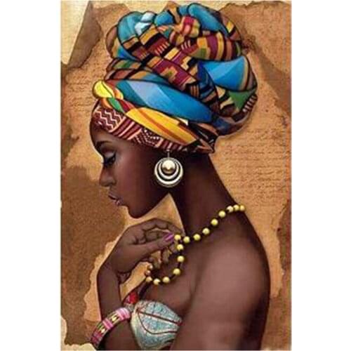 5D DIY Full Round/Square Diamond Painting African Beauty 3D Embroidery Cross Stitch Rhinestone Mosaic Home Decor Gift Y1203