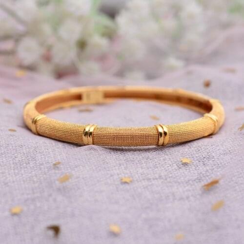 Annayoyo 1pcs New Fashion Luxury Gold Color Jewelry Bangles for Women Ethiopian Bracelets Middle East African Party wedding Gift