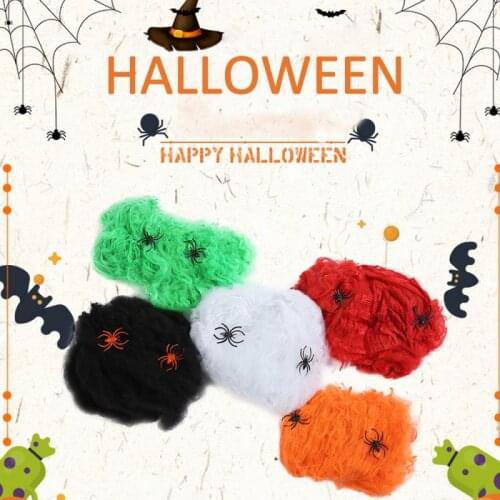20-240g White Spider Web With Halloween Decoration Props Elastic Funny Cotton Thread DIY April Fools Day Party Props