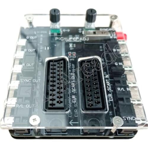 Free Shipping RGBS Adjustment Picture Converter with Shell SCART Adjustable Screen Converting PCB for Adjust Image Position