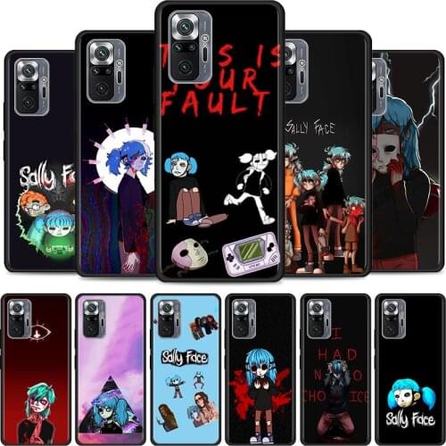 Sally Face Cover For Xiaomi Redmi 9 9C 8 9A 7A 7 8A K40 6A 6 K30 Pro 9T K20 Cell Phone Case Black Soft Shell Coque