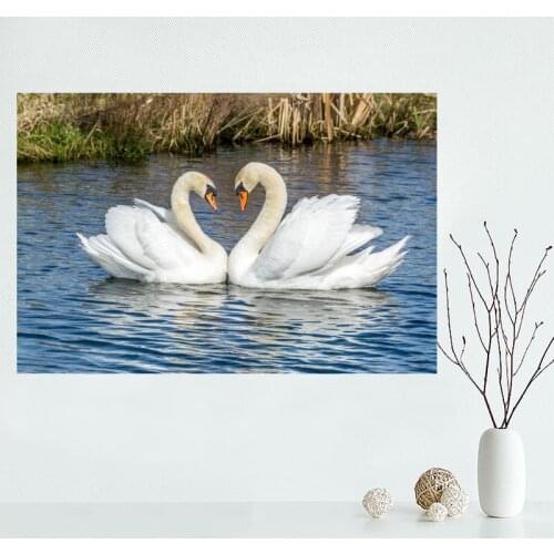 Nice SWAN Canvas Poster Bedroom Home Decoration Wall Poster Art Print Silk Fabric Gift For Friend 50x75CM,60x90CM