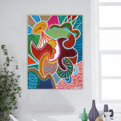 Citon Angela Sharkey《Rejoice》Canvas Art Oil Painting Cartoons Artwork Poster Picture Wall Background Decor Home Decoration