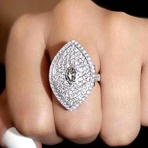 Huitan Luxury Rings for Women Micro Paved Shiny CZ Fashion Accessories for Dance Party High Quality Female Jewelry Drop Shipping