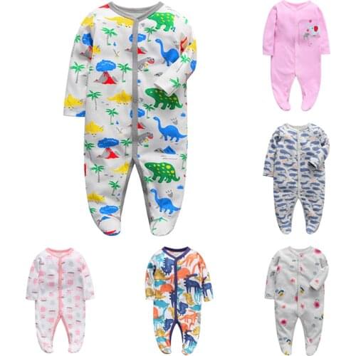 Autumn Winter Newborn Infant Baby Girls Boys Long Sleeve Soft Cute Cartoon Footies Jumpsuit Pajamas Baby Climbing Clothes