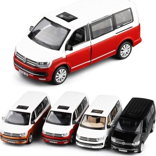 1:32 Alloy Business Car Model Multivan T6 Diecast Simulation Model Boys Sound Light Pull Back Collection Gift Toys for children