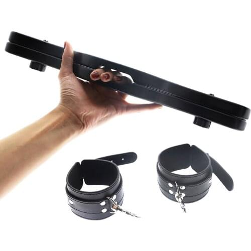 The Humbler with ankle cuffs CBT Cock & Ball Torture BDSM Ball Stretcher Scrotal Fixture BALL SMASHER CRUSHER Wood Humbler