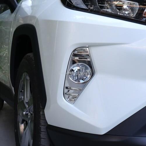 For Toyota RAV4 2019 2020 ABS Chrome front fog lamp cover head fog light cover trim abs chrome 2pcs Car Styling auto accessories
