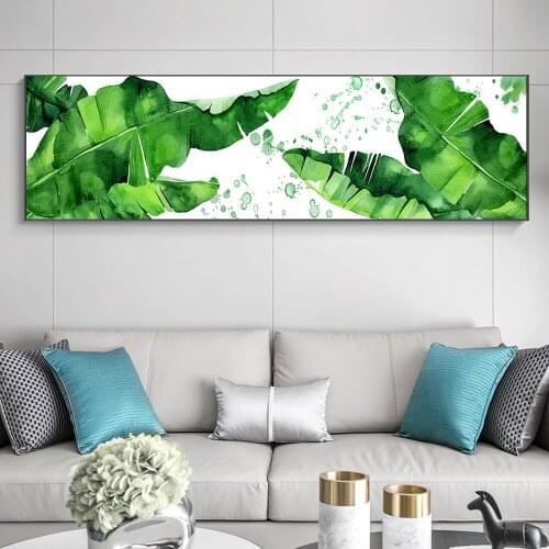 Green Leaves Wall Art Canvas Painting Banana Leaf Posters and Prints Decorative Modern Picture Living Room Home Decor