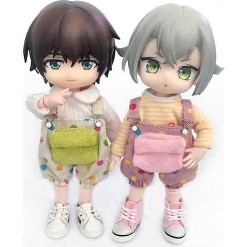 Ob11 doll clothes cute overalls pants long-sleeved T-shirt for obitsu11 ,molly, pd9 body, gsc, 1/12bjd clothes doll accessories