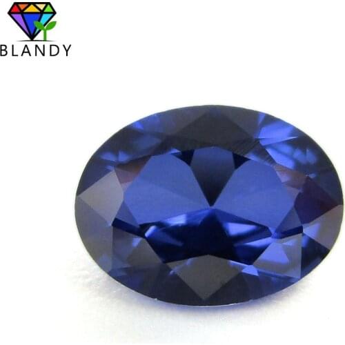 Wholesale Price 3x5mm~13x18mm #34 Blue Stones Oval Shape Brilliant Cut Synthetic Corundum Stone Gems for Jewelry