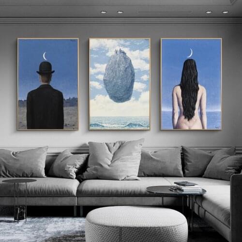 Rene Magritte Sexy Nude Woman Canvas Paintings On the Wall Art Posters And Prints Surrealism Art Pictures For Living Room Cuadro