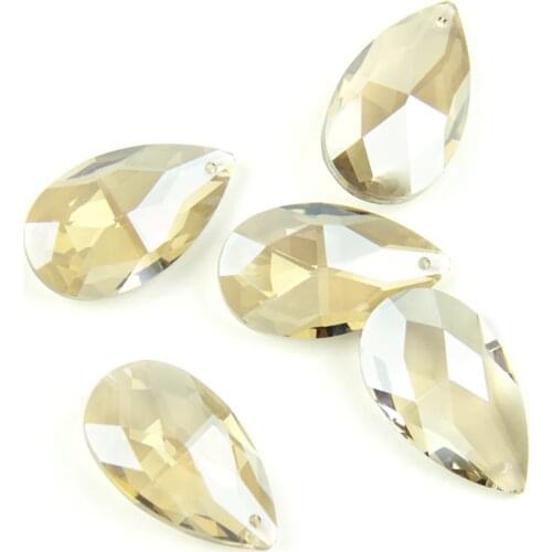38mm/50mm/63mm/76mm/89mm Cognac Tear Drop Glass Crystal Prism DIY Pendant Chandelier Jewelry Suncatcher Spacer Faceted
