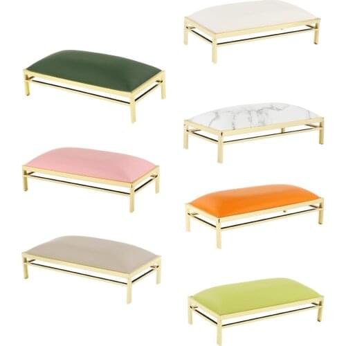 Luxury Nail Arm Rest Comfortable PU Manicure Hand Pillow with Metal Frame