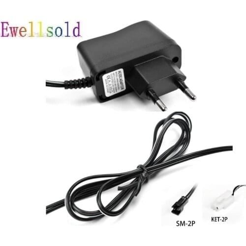 Ewellsold DC 6V 200mA AC/DC Adaptor wall charger for 6V Ni-CD/6V Ni-MH rechargable battery SM plug/Tamiya plug