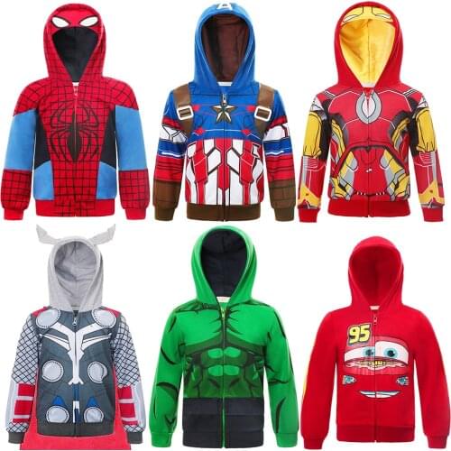 Superheroes Hoodies For Baby Boy Fashion Boys Hoodies Coats Kids Outwear Baby Clothes Sweatshirt Autumn Kid Jacket Role Play