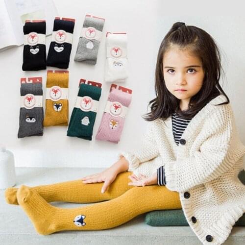 2019 Spring Girls Pants Toddler Girls Knitted Pantyhose Warm Baby Girls Tights Multi Colors Baby Girl Stocking black