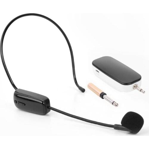 VODOOL 3.5 to 6.5 Audio Plug Headset Wireless Microphone with Receiver Headband Teaching Meeting HD Microphone Voice Amplifier