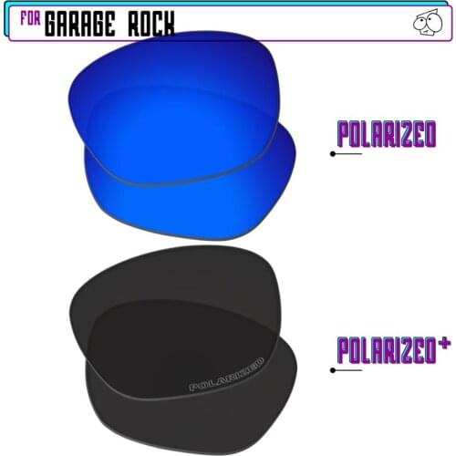 EZReplace Polarized Replacement Lenses for - Oakley Garage Rock Sunglasses - Black P Plus-Navy P