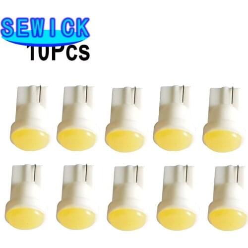 10pcs T10 COB W5W Car Interior LED Wedge Door Instrument Side Bulb License Plate Lamp Car Light 7-Colors Source DC 12V