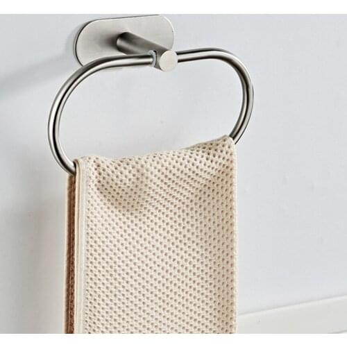 1PCStainless Steel Towel Ring Holder Hanger Bathroom Towel Ring Chrome Wall-Mounted Towel Holder Home Hotel Bathroom Accessories