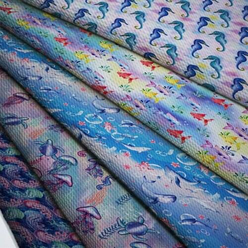 50cm*140cm Flower Printed Printed Bullet Texture Liverpool Fabric For clothing Stretch Knit Fabric For Hair Band L19178
