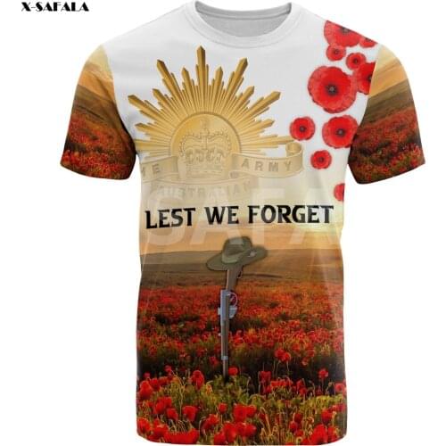 Australia Aboriginal Naidoc Week Anzac Day 2021 3D Fashion All Over Printed Round Neck T-Shirt Men Women Harajuku Casual Tee