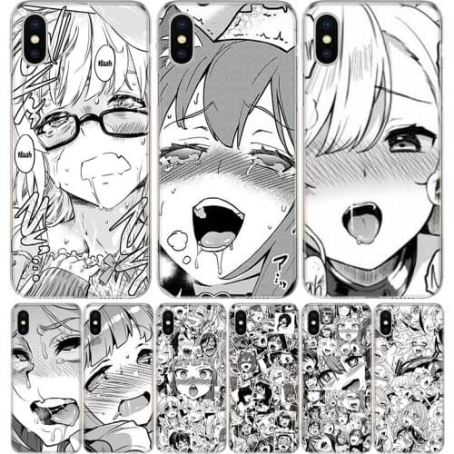 Anime Girl Japan Manga Face Cover Phone Case For Iphone 11 12 Mini Pro 7 6 X 8 6S Plus XS MAX + XR 5S SE 10 9 Art TPU Coque Capa