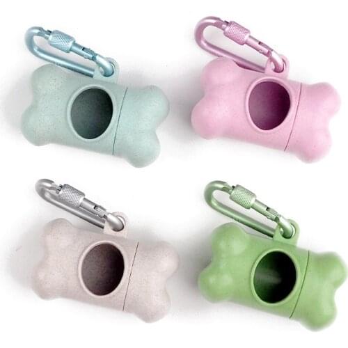 Eco Friendly Products Pet Dog Poop Bag Dispenser Bone Shape Dog Bag Holder Travel Cat Dog Bag Dispenser Degradable Recycling
