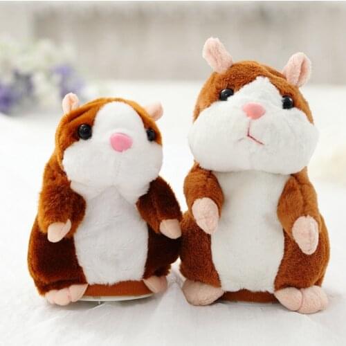 18cm Talking Hamster Plush Toy Can Walking Stuffed Speak Sound Record Hamster Educational Toy Movable Hamster Doll Kids Toy