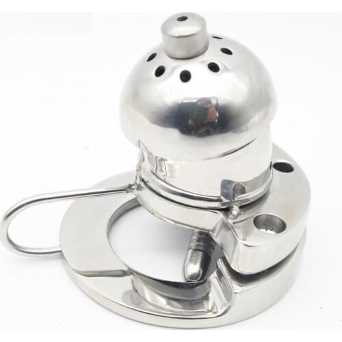 Happygo,Double Lock Stainless Steel Male Chastity Device Urethral Catheter,Cock Cage,Penis Lock,Cock Ring,Chastity Belt,A292-1