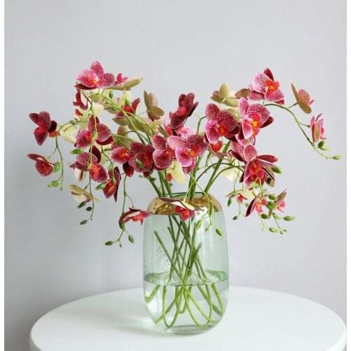 Artificial Flowers Real Touch Artificial Moth Orchid Butterfly Orchid Home Wedding Decoration