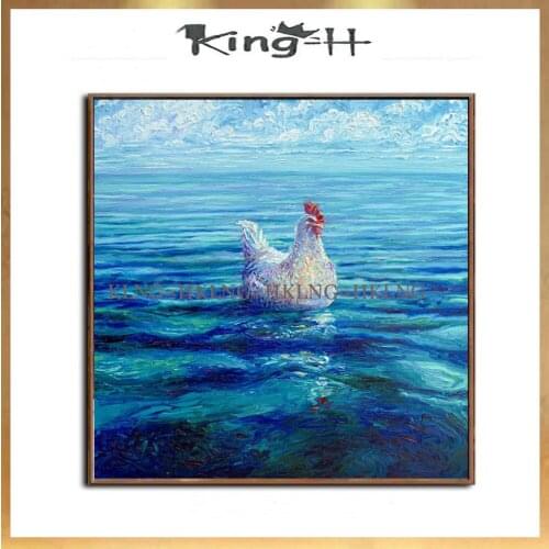Creation of animal oil painting chicken ocean image bedroom home decoration accessories wall painting of children room hall of m
