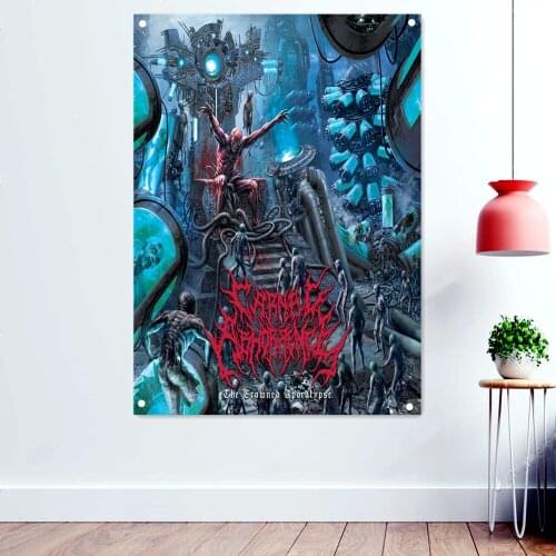 King of Hell Disgusting Bloody Dark Art Banners Death Metal Music Artworks Flags Wall Art Home Decoration Rock Band Icon Poster