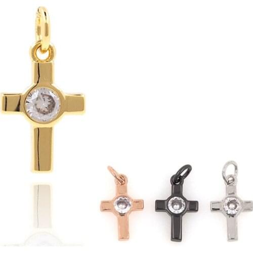 CZ Cross Pendant, Lucky Necklace for Men And Women, Hip Hop Hand Pendant, Fashion Simple Jewelry 13.8x7.1x1.8mm