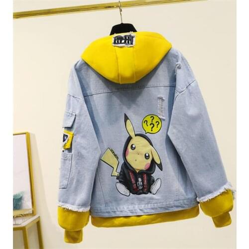 Spring Autumn Womens jacket Student Denim Jacket Girls Hooded Outerwear Female Basic Jeans Coats Casaco Feminino 2021 New