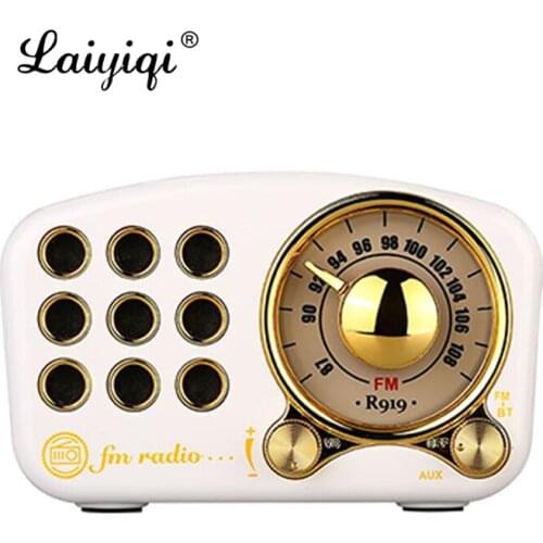 Laiyiqi Retro metal texture Classic wireless Bluetooth Speaker Electroplate FM radio portable pocket aged Elderly popular bocina