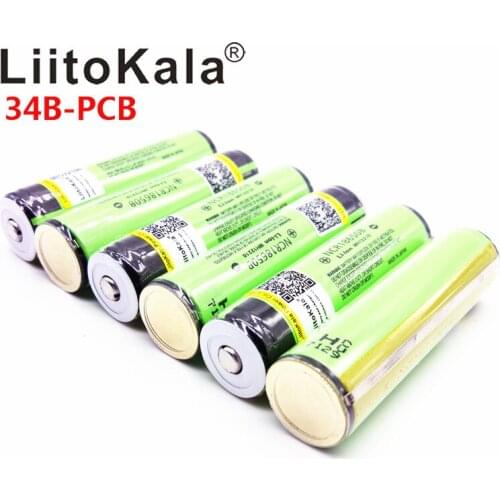 Hot New LiitoKala For NCR18650B 18650 3400mAh battery 3.7V Li-ion rechargeable battery PCB Protected+Free Shopping