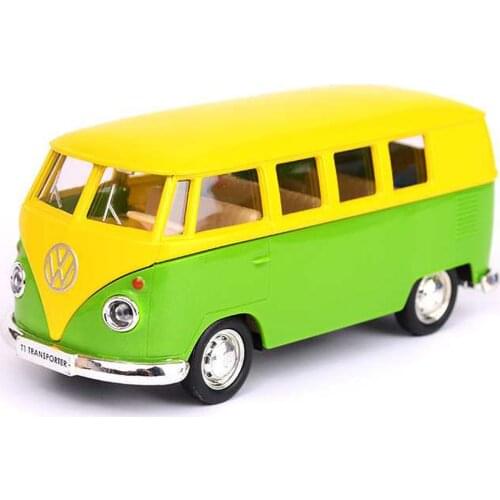 Alloy Metal Car Model VW T1 Bus Yellow Collection Diecast Model Car Toy Vehicles For Boys Car For Children
