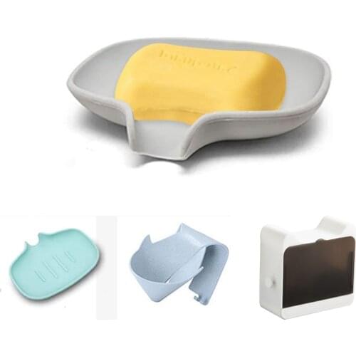 Leaf Shape Soap Box Drain Soap Case Bathroom Shower Holder Sponge Storage Plate Tray Gadgets Laundry Bath Dish Shelf Supplies