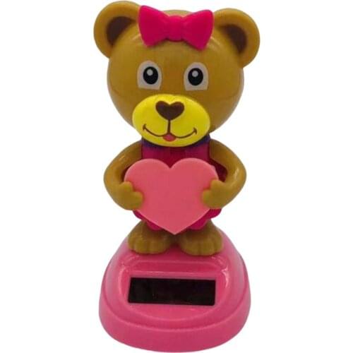 Solar Powered Dancing Bear Swing Lovely Toy For Kids Car Dashboard Ornament