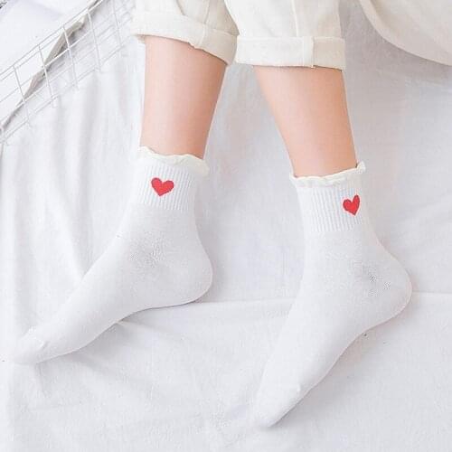 New Fashion Cute Women Long Socks School Student Kawaii Cute Girl Long Socks Funny Love Heart Summer Cotton Long Tube Socks