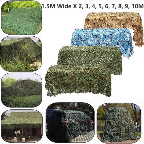 Single Layer 1.5M*9M Desert Digital Hunting Camouflage Nets Beach Sun Shelter Scrim Awning Car Garden Pergola Decor Hide Mesh