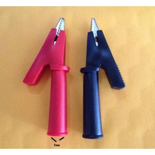 All copper high voltage testing crocodile clip to battery clip tail hole can insert 4 mm banana plug 5 mm clamp sheath